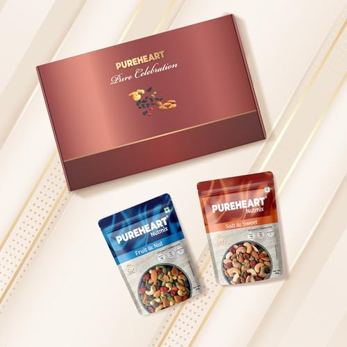 PUREHEART Rakhi Gift Hamper Natural Fruit and Nut, Sweet & Salt Nutmix (80g each)